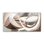 Abstract Harmony Wall Art featuring flowing organic forms in ivory, beige, taupe, brown and grey tones