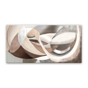 Abstract Harmony Wall Art featuring flowing organic forms in ivory, beige, taupe, brown and grey tones