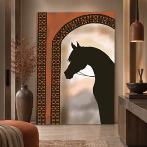 Horse Silhouette Heritage Wall Art displayed in an elegant interior
